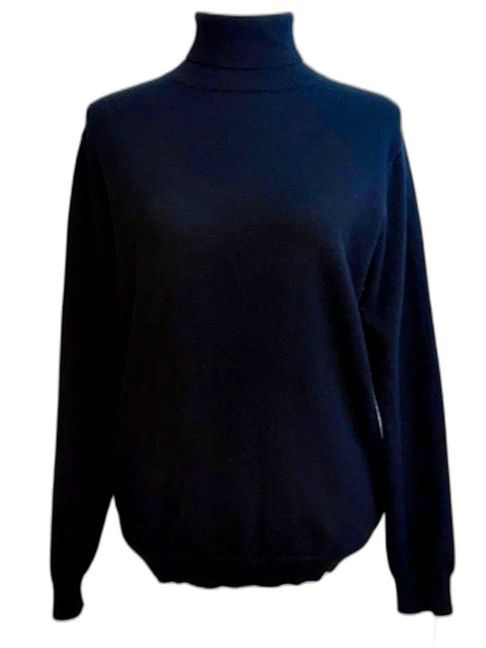 Vintage Celeste 100% Cashmere Black Turtleneck Sweater Sz L Classic EUC